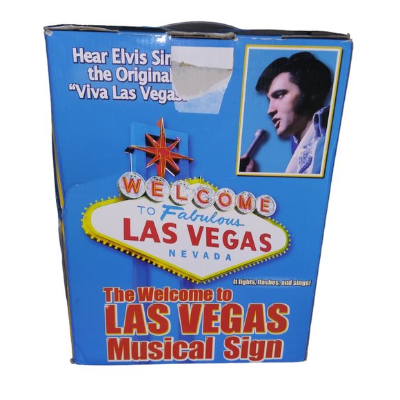Vintage Elvis Welcome To Fabulous Las Vegas Nevada Welcome Light Up Sign Works - Picture 3 of 9